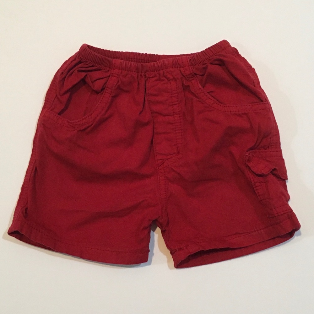 Charlie Rocket Red Cargo Shorts Size 9 Months EUC